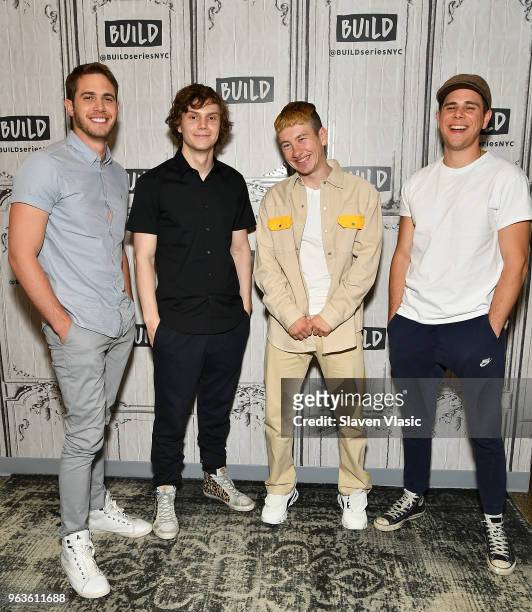 Blake Jenner, Evan Peters, Barry Keoghan and Jared Abrahamson attend the Build Series to discuss the new film "American Animals" at Build Studio on...