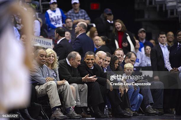 View of United States President Barack Obama and United States Vice President Joe Biden with White House Legislative Affairs Director Phil Schiliro...