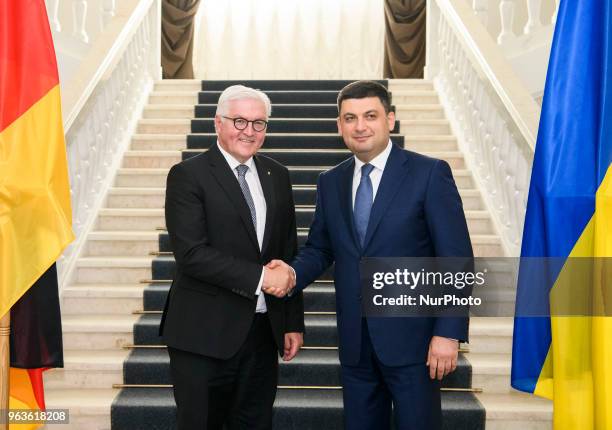 Ukrainian Prime minister Volodymyr Groisman and German President Frank-Walter Steinmeier during meeting in Kyiv, Ukraine May 29, 2018