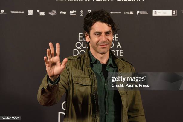 The Spanish actor Eduardo Noriega poses for media during the premiere 'The Man Who Killed Don Quixote' in Madrid.