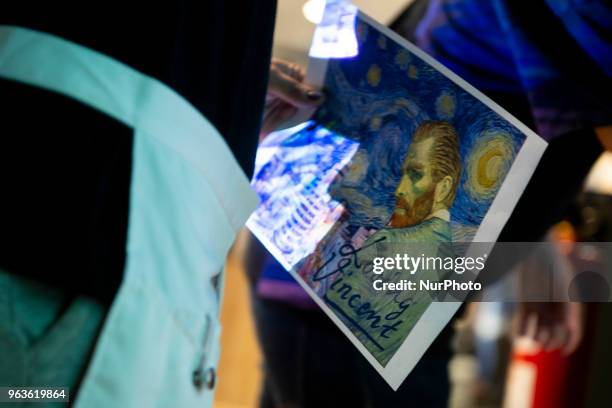 Performance of two Spanish painters where they show how they did their work during the presentation of the 'Loving Pablo' DVD at El Corte Ingles de...