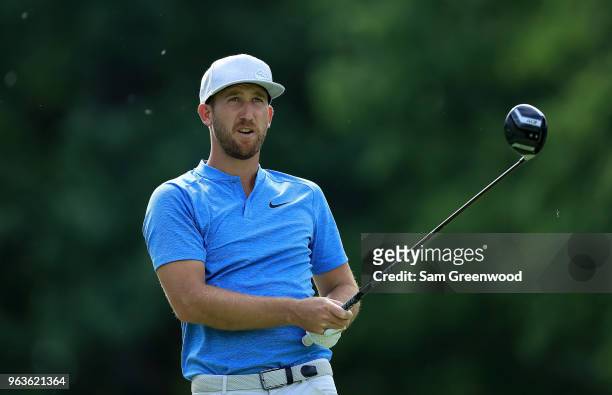 Kevin Chappell plays a shot during a practice round prior to The Memorial Tournament Presented By Nationwide at Muirfield Village Golf Club on May...
