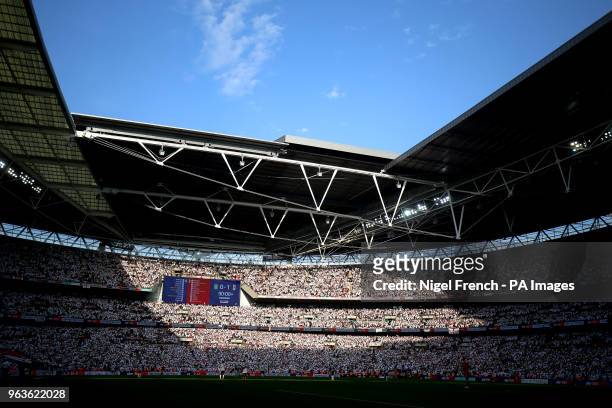General view of the action during the Sky Bet Championship Final at Wembley Stadium, London.