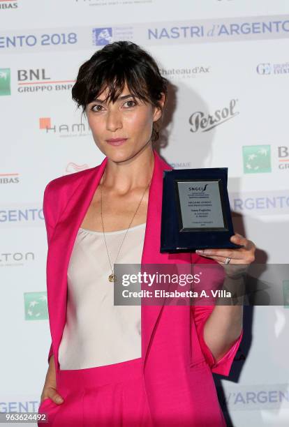 Anna Foglietta attends a photocall ahead of the Nastri D'Argento nominees presentation at Maxxi Museum on May 29, 2018 in Rome, Italy.