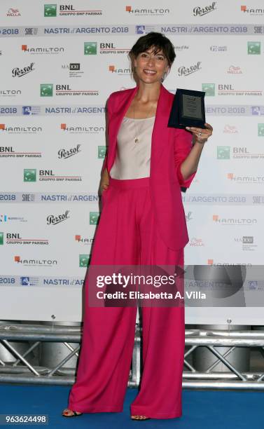 Anna Foglietta attends a photocall ahead of the Nastri D'Argento nominees presentation at Maxxi Museum on May 29, 2018 in Rome, Italy.