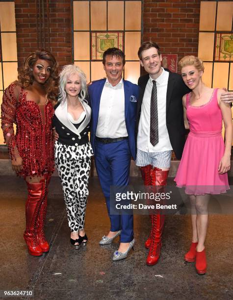 Simon-Anthony Rhoden, Cyndi Lauper, John Barrowman, David Hunter and Verity Rushworth-Shaw attend the 'Kinky Boots' Gala Night hosted by Cyndi Lauper...