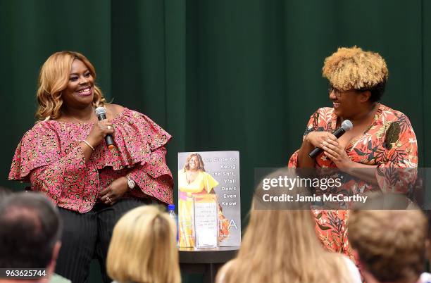 Ashley Nicole Black joins Retta as she signs copies of her new book "So Close To Being The Sh*T Y'all Don't Even Know" at Barnes & Noble Tribeca on...