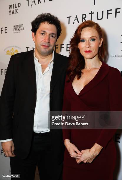 Gerald Garutti and Audrey Fleurot attend the press night after party for "Tartuffe " at Savini at Criterion on May 29, 2018 in London, England.