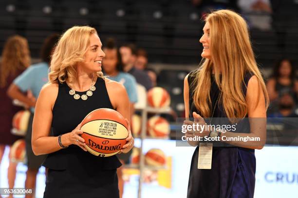 Head Coach Nicki Collen and Kelly Loefller, Co-owner of the Atlanta Dream are photographed before the game against the Minnesota Lynx on May 29, 2018...