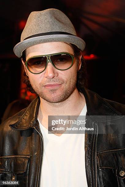 Singer Michael Johns weearing Carrera Endurance sunglasses at the Solstice Sunglass Boutique and Safilo USA at 2010 GRAMMY Gift Lounge held at...