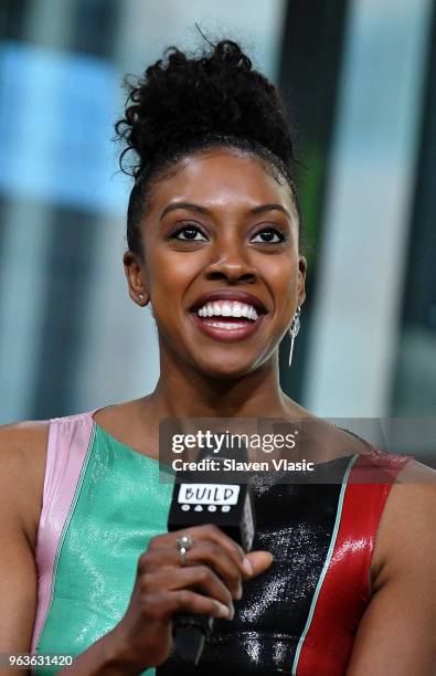 Actor Condola Rashad attends the Build Series to discuss the Broadway show "Saint Joan" at Build Studio on May 29, 2018 in New York City.