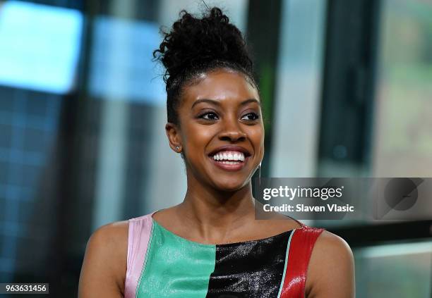 Actor Condola Rashad attends the Build Series to discuss the Broadway show "Saint Joan" at Build Studio on May 29, 2018 in New York City.