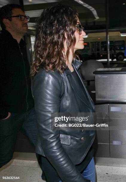 Emmy Rossum and her husband Sam Esmail are seen on May 29, 2018 in Los Angeles, California.