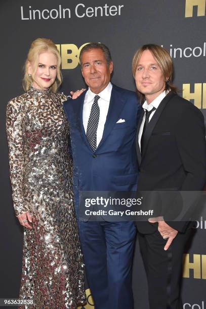 Honoree, HBO Chairman & CEO Richard Plepler with Nicole Kidman and Keith Urban attend the 2018 Lincoln Center American Songbook Gala honoring Richard...
