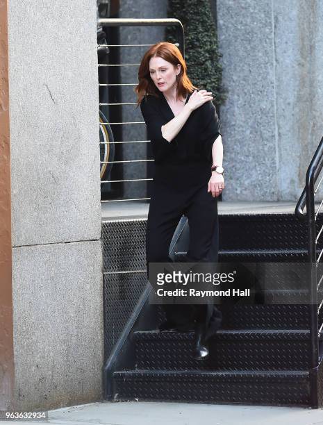 Actress Julianne Moore is seen on the set of After The Wedding on May 29, 2018 in New York City.