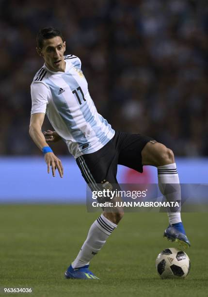 Argentina's Angel Di Maria is pictured during the international friendly football match against Haiti at Boca Juniors' stadium La Bombonera in Buenos...