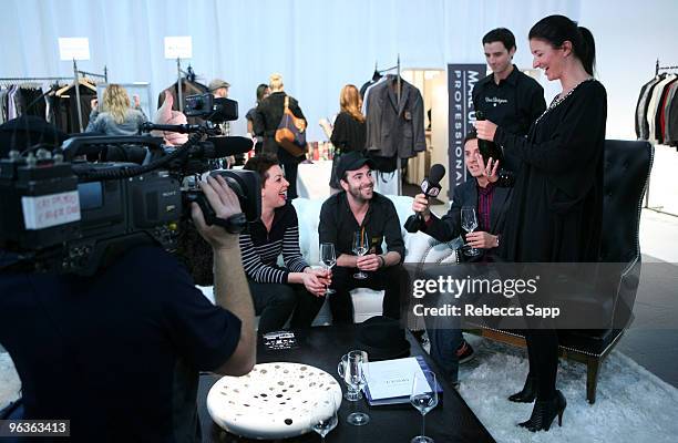 Singer Betty Bonifassi and record producer Jean-Philippe Goncalves attend GRAMMY Style Studio Day 3 at Smashbox West Hollywood on January 29, 2010 in...