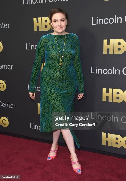Actress Lena Dunham attends the 2018 Lincoln Center American Songbook gala honoring HBO's Richard Plepler at Alice Tully Hall, Lincoln Center on May...