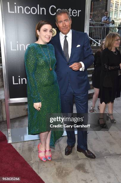 Actress Lena Dunham and honoree, Chairman & CEO of HBO Richard Plepler attend the 2018 Lincoln Center American Songbook gala honoring HBO's Richard...