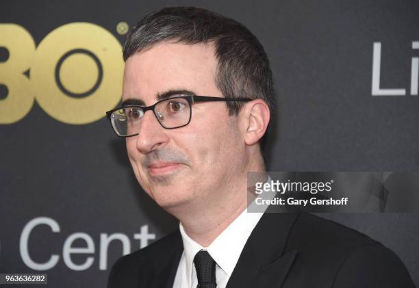 Comedian and TV host John Oliver attends the 2018 Lincoln Center American Songbook gala honoring HBO's Richard Plepler at Alice Tully Hall, Lincoln...