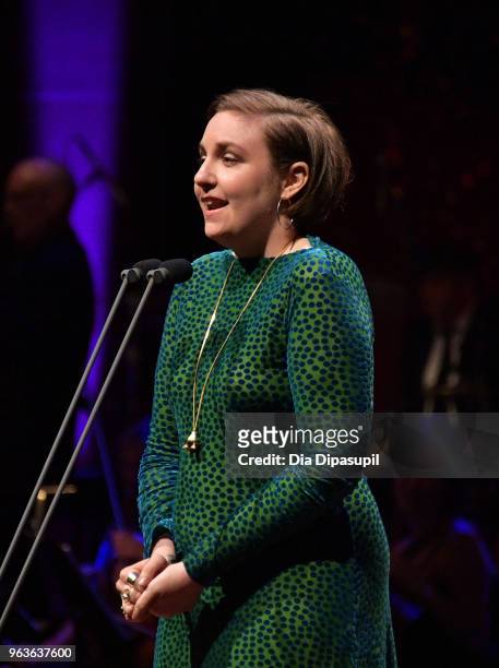Actress Lena Dunham speaks onstage during Lincoln Center's American Songbook Gala at Alice Tully Hall on May 29, 2018 in New York City.