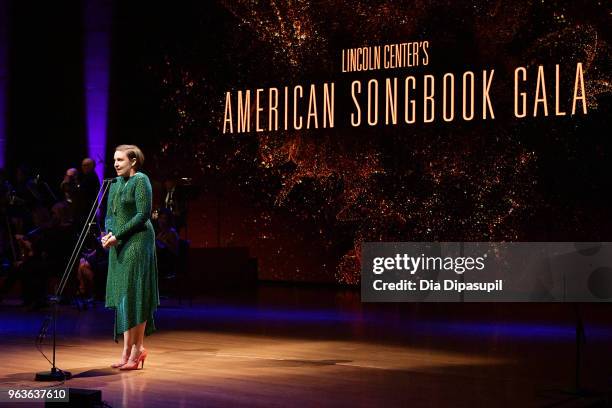 Actress Lena Dunham speaks onstage during Lincoln Center's American Songbook Gala at Alice Tully Hall on May 29, 2018 in New York City.