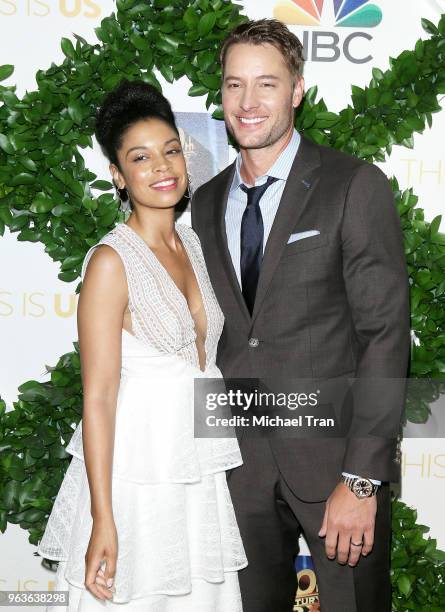 Susan Kelechi Watson and Justin Hartley attend the 20th Century Fox Television and NBC's "This Is Us" FYC event held at The Theatre at Ace Hotel on...