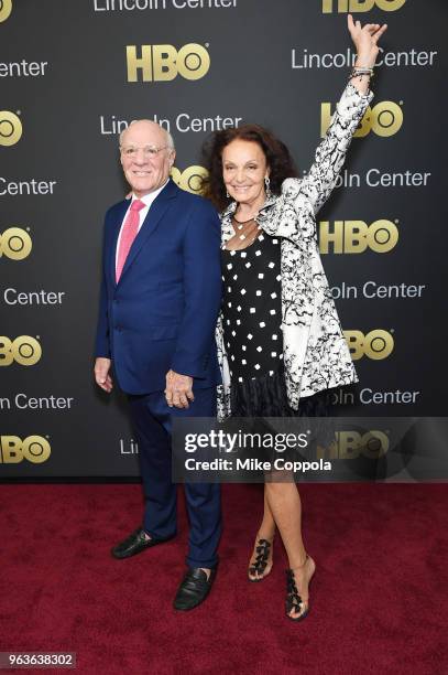 Gala Co-chairs Barry Diller and designer Diane von Furstenberg attend Lincoln Center's American Songbook Gala at Alice Tully Hall on May 29, 2018 in...