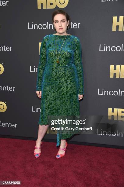 Actress Lena Dunham attends the 2018 Lincoln Center American Songbook gala honoring HBO's Richard Plepler at Alice Tully Hall, Lincoln Center on May...