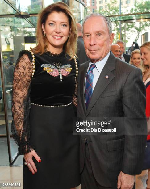 Journalist Norah O'Donnell and former mayor of New York Michael Bloomberg attend Lincoln Center's American Songbook Gala at Alice Tully Hall on May...