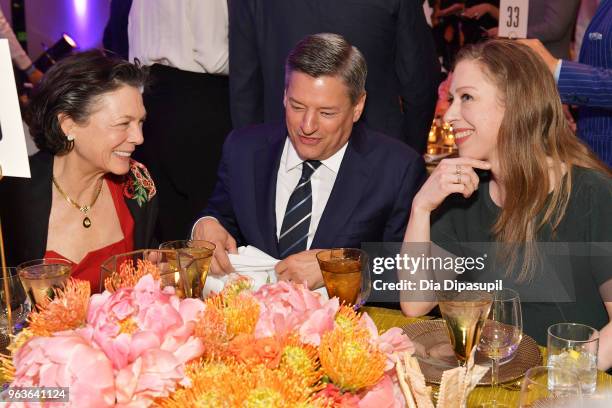 Chief content officer for Netflix Ted Sarandos and Chelsea Clinton attend Lincoln Center's American Songbook Gala at Alice Tully Hall on May 29, 2018...