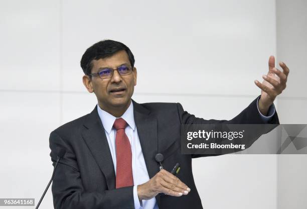 Raghuram Rajan, former governor of the Reserve Bank of India , speaks during a conference hosted by the Bank of Japan and the Institute for Monetary...