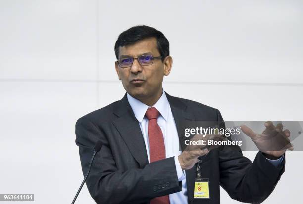 Raghuram Rajan, former governor of the Reserve Bank of India , speaks during a conference hosted by the Bank of Japan and the Institute for Monetary...