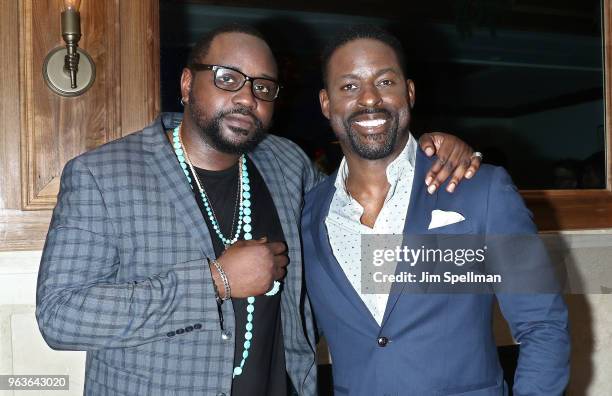 Actors Brian Tyree Henry and Sterling K. Brown attend the screening after party for "Hotel Artemis" hosted by Global Road Entertainment with The...
