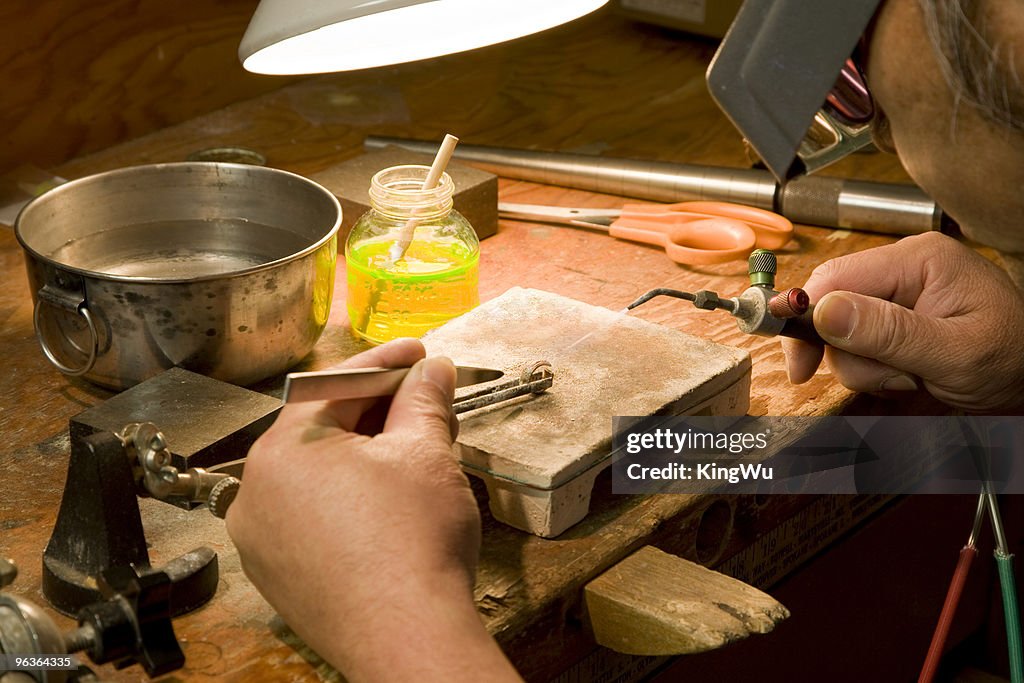 Jewelry maker at work