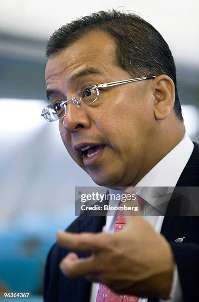 Emirsyah Satar, president director of PT Garuda Indonesia, speaks during an interview at the Singapore Airshow, in Singapore, on Wednesday, Feb. 3,...