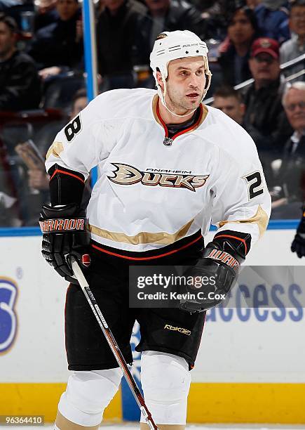 Kyle Chipchura of the Anaheim Ducks against the Atlanta Thrashers at Philips Arena on January 26, 2010 in Atlanta, Georgia.