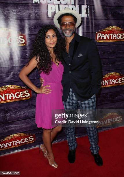 Manuela Testolini and singer Eric Benet attend "The Color Purple" Los Angeles engagement celebration at the Hollywood Pantages Theatre on May 29,...