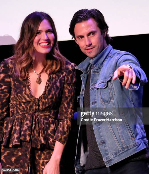 Mandy Moore, Milo Ventimiglia attend 20th Century Fox Television And NBC's "This Is Us" FYC Screening And Panel at The Theatre at Ace Hotel on May...