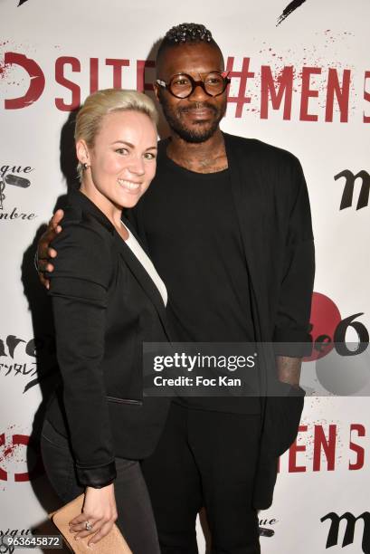 Emma Berne and Djibril Cisse attend BeO Antarez Concert at Nouveau Casino on May 29, 2018 in Paris, France.