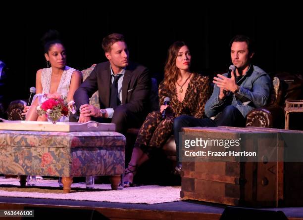 Susan Kelechi Watson, Justin Hartley, Mandy Moore, Milo Ventimiglia attend 20th Century Fox Television And NBC's "This Is Us" FYC Screening And Panel...
