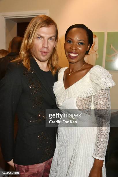 Designer Christophe Guillarme and Stephanie Guittonneau attend FDF ParisMagazine Number 4th Cocktail on May 29, 2018 in Paris, France.