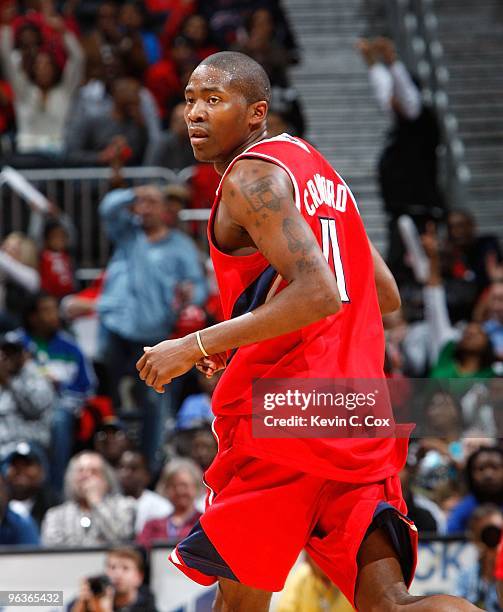 Jamal Crawford of the Atlanta Hawks against the Oklahoma City Thunder at Philips Arena on January 18, 2010 in Atlanta, Georgia. NOTE TO USER: User...