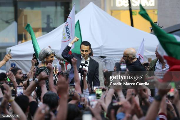 The political leader of the 5 Star Movement, Luigi Di Maio, during a meeting in Naples, after the failure of the formation of the Government.