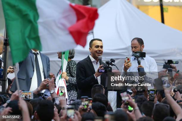 The political leader of the 5 Star Movement, Luigi Di Maio, during a meeting in Naples, after the failure of the formation of the Government.