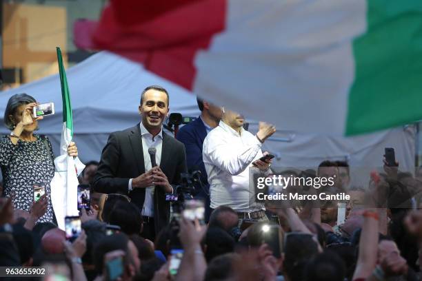 The political leader of the 5 Star Movement, Luigi Di Maio, during a meeting in Naples, after the failure of the formation of the Government.