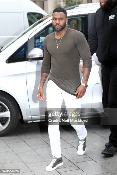 Jason Derulo seen arriving at Capital Radio Studios on May 30, 2018 in London, England.