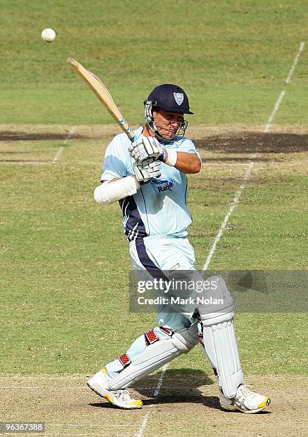 Philip Jaques of the Blues bats during the Ford Ranger Cup match between the New South Wales Blues and the Queensland Bulls at Sydney Cricket Ground...