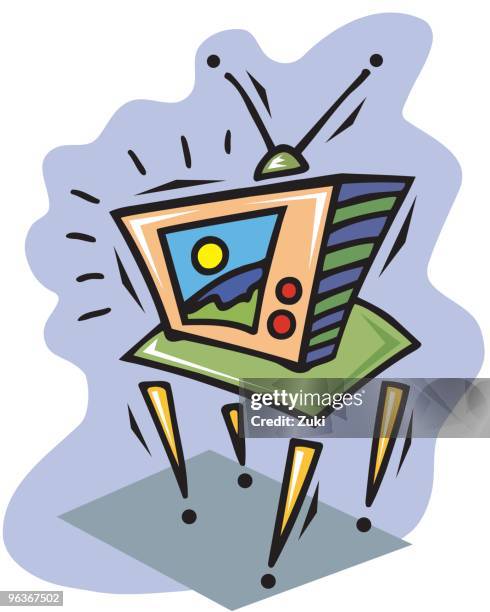 tv set - crt television stock illustrations
