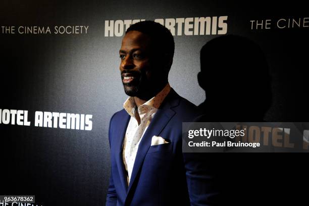 Sterling K. Brown attends Global Road Entertainment With The Cinema Society Host A Screening Of "Hotel Artemis" at Laduree Soho on May 29, 2018 in...